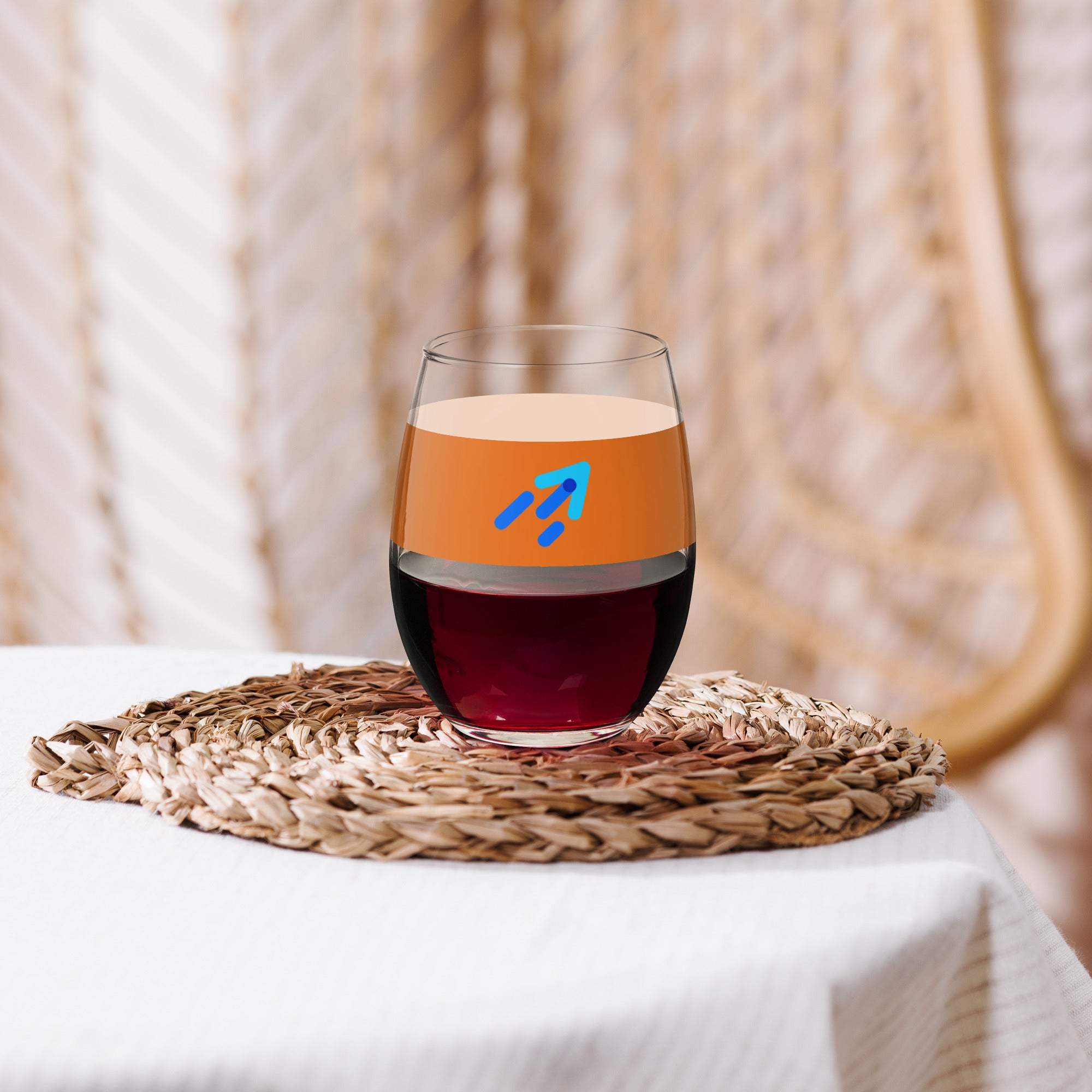 Stemless wine glass