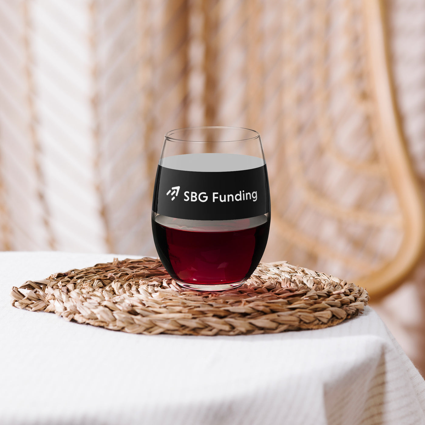 Stemless wine glass