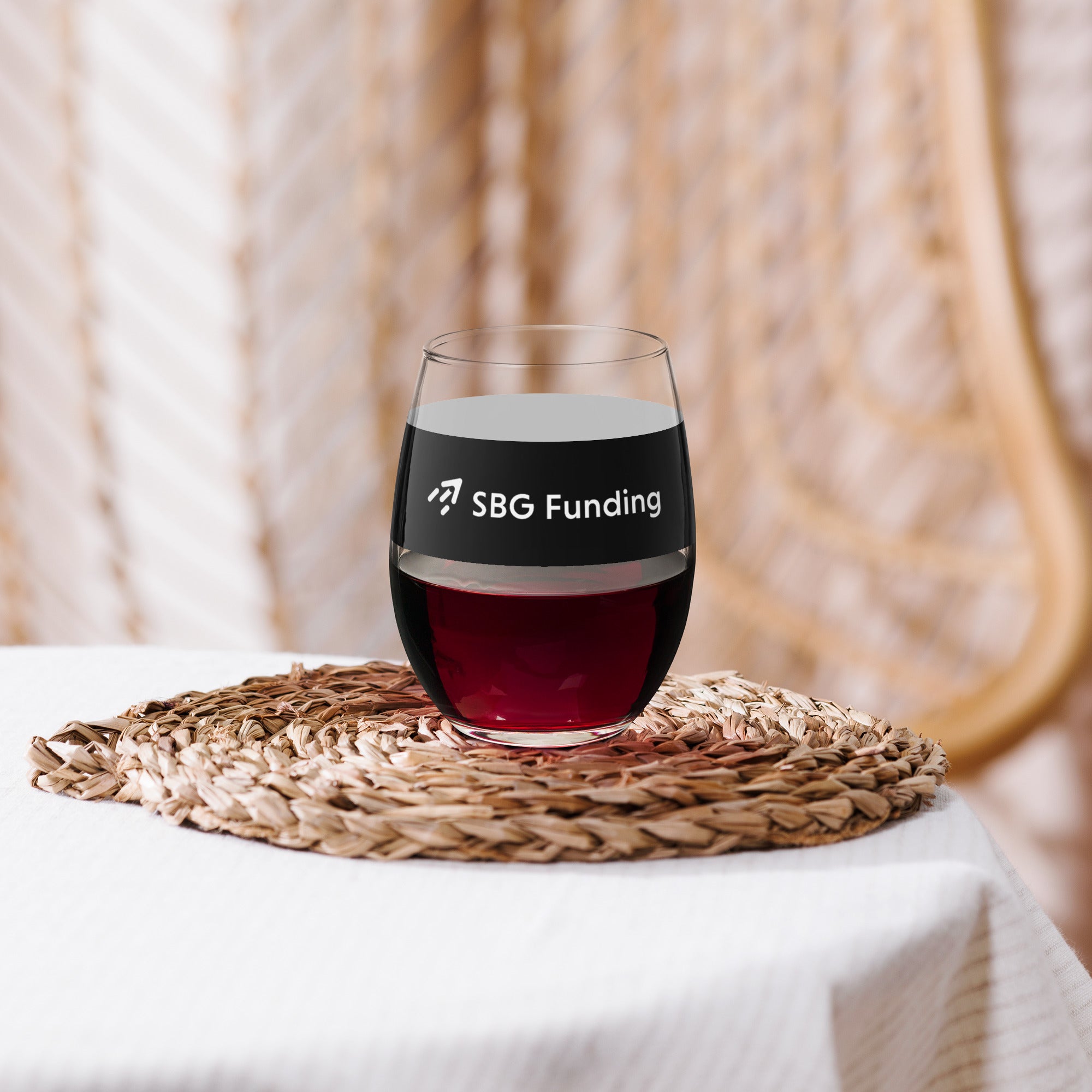 Stemless wine glass